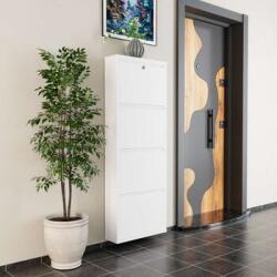 Hanah Home Dulap pantofi metalic cu 4 compartimente, alb (159ORN1114) Pantofar