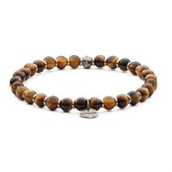 Antracite Brățară cu Ochi de Tigru Maro și Argint 925, 6mm - ANTRACITE Partenone