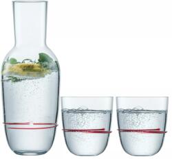 Zwiesel Glas Set pentru apă Aura, 1 carafă și 2 pahare, roșu Pahar