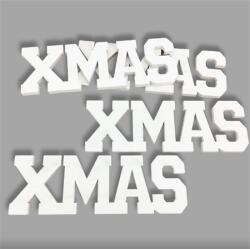  Fa figura, 15cm Xmas felirat fehér 1db (4319)