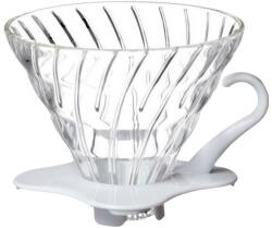 Hario Dripper Hario V60-01 din sticlă - alb (VDGR-01-W) Pahar