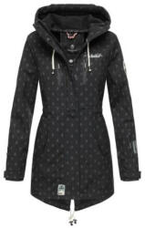 Marikoo ZIMTZICKE P geacă softshell pentru femei de iarnă cu glugă, neagră cu puncte (M-W-97A-ZIMTZICKE-black-P212.L)
