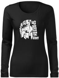 DRAGOWA Slim tricou de damă cu mânecă lungă León 160 g/m2, negru (8355.XS)