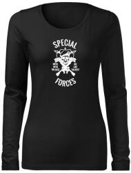 DRAGOWA Slim tricou de damă cu mânecă lungă special forces 160 g/m2, negru (6063.XS)