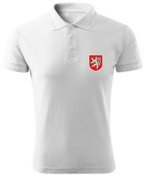 DRAGOWA tricou polo emblemă cehă mică colorată 200 g/m2, alb (13404.3XL)