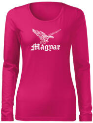 DRAGOWA Slim tricou de damă cu mânecă lungă turul 160 g/m2, roz (6024.M)