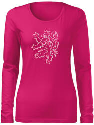 DRAGOWA Slim tricou de damă cu mânecă lungă leu ceh 160 g/m2, roz (6026.XS)