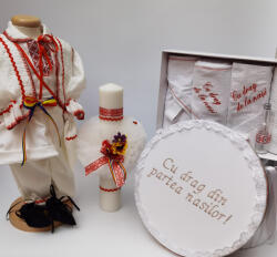 Magazin Traditional Set Traditional Botez - Costumas baietel Trusou Cutie pentru trusou Lumanare