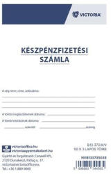 Victoria Paper Készpénzfizetési számlatömb, egy ÁFÁs, 50x3, A5, VICTORIA, B. 13-373 (KPSZVB13373)