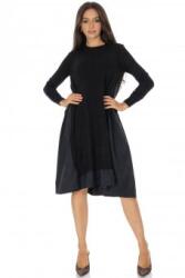 RohBoutique Rochie midi oversize din tesatura cu lana Negru Roh DR4793