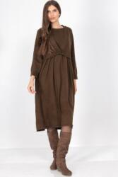 RohBoutique Rochie midi oversized tricotata cu buzunare Maro deschis Roh DR4703