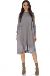 RohBoutique Rochie midi oversize din țesatura cu lana Gri Roh DR4794