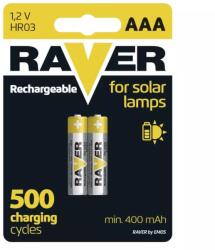 RAVER NiMH HR03 (AAA) SOLAR akkumulátor 400mAh 2db/bl B7414 (B7414)
