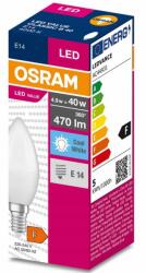 OSRAM Value LED E14 4, 9W-4000K 470lumen GYERTYA CLASSIC B40 (OSRAM-E14-5W-4000K)