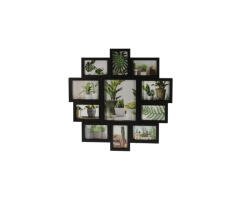 Excellent Houseware Rama foto HomeStyling Collection, polipropilena sticla, 61x62x2.5 cm, 11 fotografii, negru (KO-836320610)