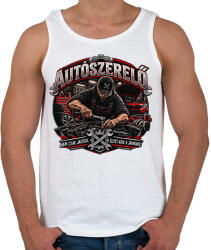 printfashion Autószerelő - A Motorok Mestere - Férfi atléta - Fehér (18591685)