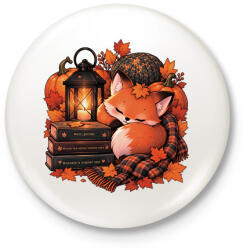 printfashion Autumn Fox - ArtGold - Kitűző, hűtőmágnes - Fehér (18585711)