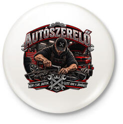 printfashion Autószerelő - A Motorok Mestere - Kitűző, hűtőmágnes - Fehér (18592123)