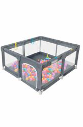 RoHS Tarc de joaca pentru copii, HappyKID, 4 inele ridicare plasa de protectie si usa cu fermoar, dimensiuni 120x120x65cm (tarc3)