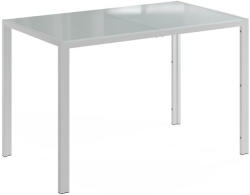Vicco Grand fehér étkezőasztal, 4 személyes, üveglapos, 120×70×74, 5 cm