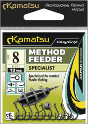 Kamatsu method feeder specialist fekete nikkel 10-es füles szakáll nélküli horog