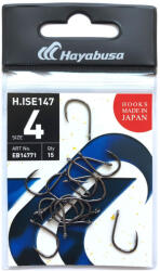 Hayabusa ISE147 BN 6-os fekete nikkel füles szakállas horog 15 db/csomag