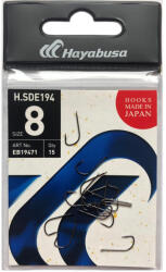 Hayabusa H. SDE194 BN 4-es fekete nikkel lapkás horog 15 db/csomag