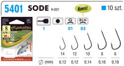Kamatsu fc 50 cm roach sode 12-es előkötött horog