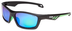 JAXON fekete-zöld kétcsíkos szárú teljes keretes zöld tükrös lencsés 0, 74 mm polarizált napszemüveg