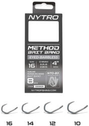  Nytro NTO-B3 Method 16-os 0, 19 mm 10 cm csaligyűrűs szakáll nélküli előkötött horog 8 db/csomag