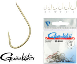 Gamakatsu LS-1810B 14-es bronz lapkás szakállas horog 25 db/csomag