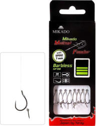 Mikado MF13 8-as 0, 23 mm 10 cm monofil csalitüskés szakáll nélküli előkötött horog 8 db/csomag