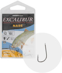 Excalibur Nase River King NS 12-es fekete nikkel lapkás szakállas horog