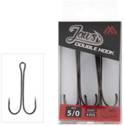 Mikado Jaws Double 2/0-s szakállas kettes horog 5 db/csomag