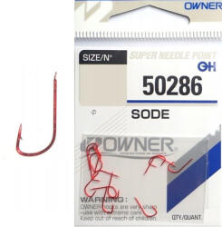 Owner Hooks Sode piros 50286 12-es lapkás szakállas horog