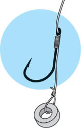 JAXON Method Feeder Iseama 10-es 0, 2 mm 10 cm monofil csaligyűrűs szakállas előkötött horog 8 db/csomag