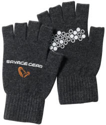  Savage Gear Knitted Half Finger sötétszürke melírozott kesztyű XL