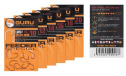 Guru Feeder Special XS 16-os fekete nikkel lapkás szakállas horog 10 db/csomag