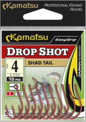 Kamatsu drop shot shad tail czarny nikiel oczko 1-es ragadozóhalas horog