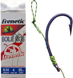 Frenetic Fűzliget füllel 0, 14 mm zsinór 25 cm 4-es fekete előkötött horog