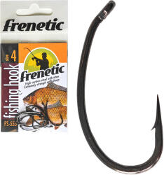 Frenetic FS555 erős modern fekete pontyos 6-os füles szakállas horog 10 db/csomag