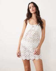 New Look Fehér Mini Ruha Strand Hímzés B23__S