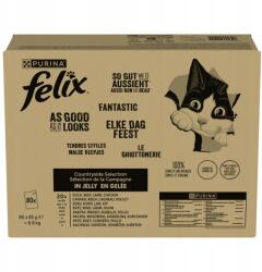 FELIX Countryside Selection 80x85g Nedves macskaeledel 4 íz zselében (12526649)