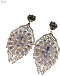 Shein Ezüst Fülbevaló Díszítéssel S07__6, 3CM