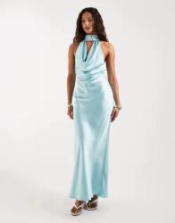 Pretty Lavish Kék Szatén Maxi Ruha B23__S