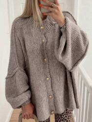 Shein FC54112 Shein Oversize Pulóver Cipzáras Arany Gombokkal (34) XL