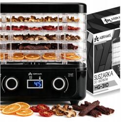 Abrams Zöldség-gyümölcs Gomba Szárító 400W Hőmérséklet Szabályozás Időzítő 5 Szűrő (SUSZARKA DO GRZYBÓW Z TERMOOBIEGIEM)
