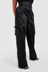 Boohoo KC23107 Boohoo Military Nadrág Magas Derekú Plus Size Zsebekkel (40) 52