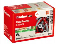 Fischer Támasztócsap DuoPower csavarral 6 x 30 S fischer 535459 50 db/csomag (535459)