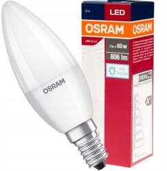 OSRAM Led gyertya izzó E14 7W b. hideg 6500K 806lm tejfehér C35 Ledvance Osram (4058075311909)